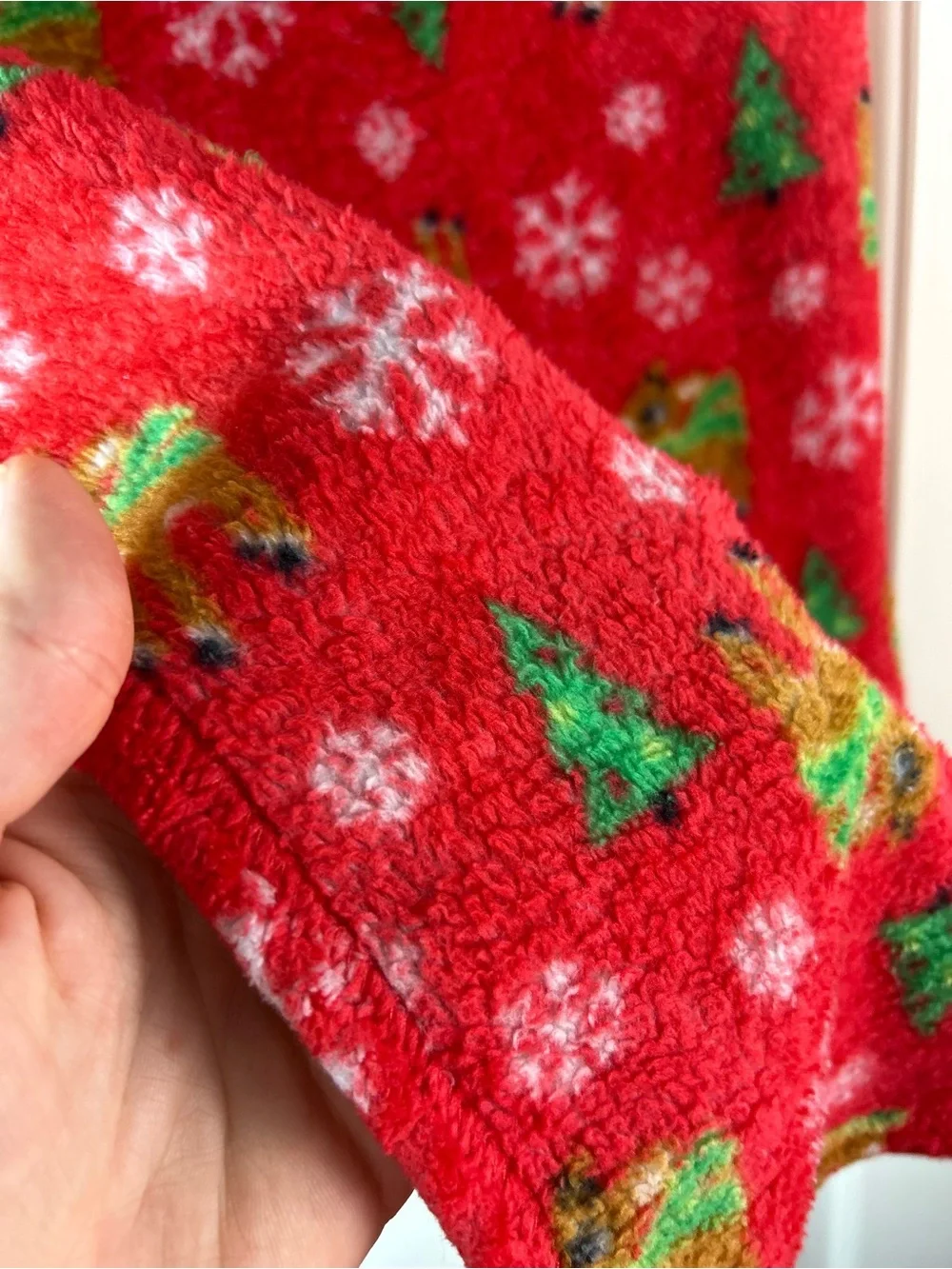 Rudolph the Red Nosed Reindeer Baby Blanket Snowflakes Christmas Tree Rashti